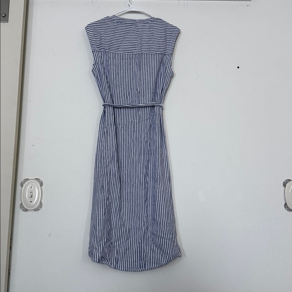 Tahari Blue and White Striped Midi Dress - Picture 9 of 9